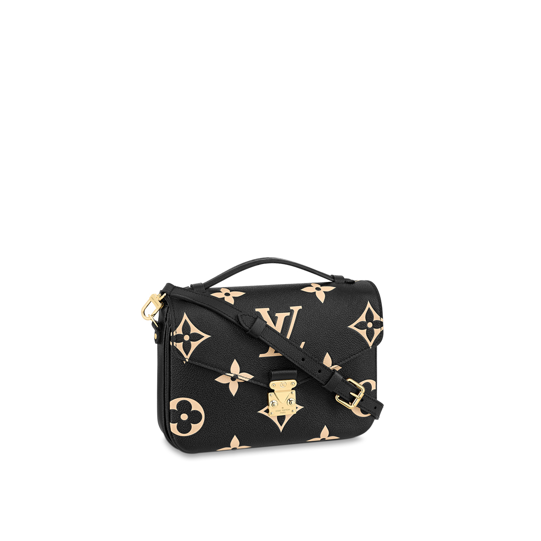 Louis Vuitton POCHETTE METIS Handbag Monogram Empreinte M45773 Black/Beige